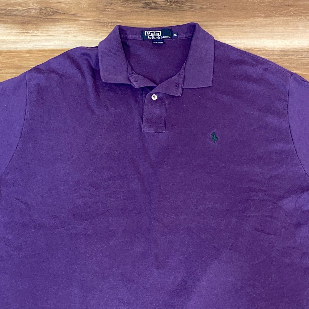 Vintage Polo Ralph Lauren Shirt Mens XL Purple Short‎ Sleeve Classic Fit 90s USA